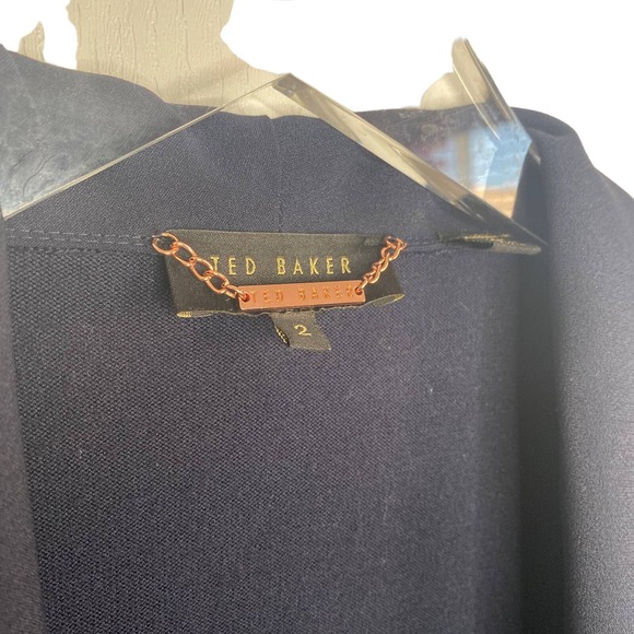 Ted Baker Faiyly Open Front Black Cardigan Blazer Size 2 - Picture 3 of 7